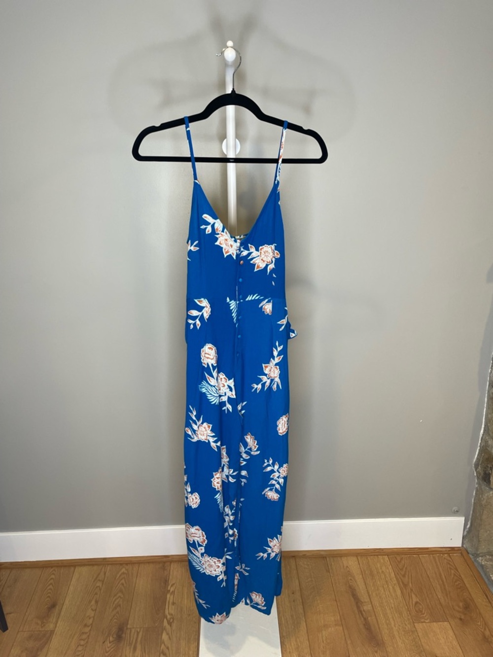 Roxy Blue Floral Jumpsuit Small